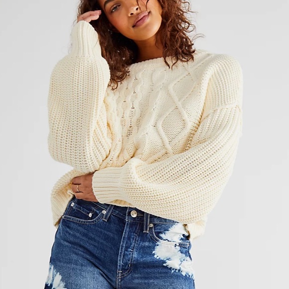 Free People Sweaters - Free People Dream Cable Crewneck Sweater